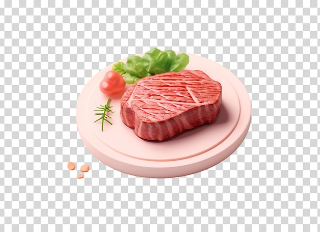 Steak op geïsoleerd op transparante png achtergrond