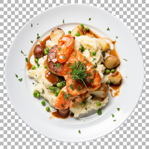 PSD steak on plate on transparent background