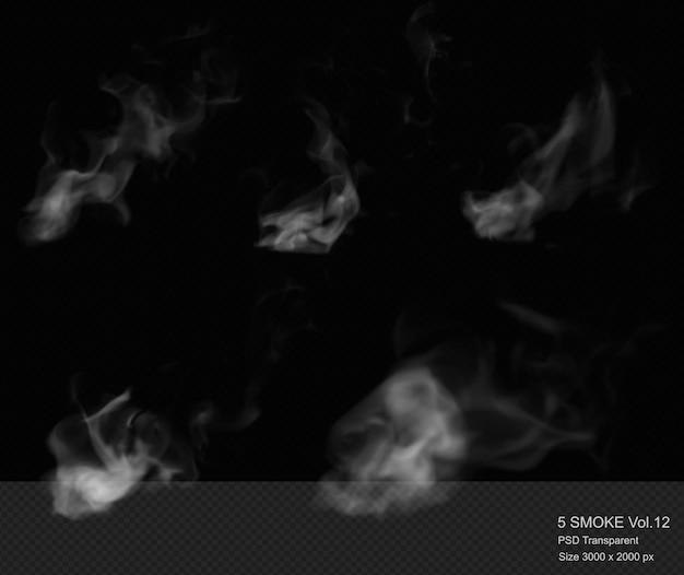 Steam and smoke isolated 3d render