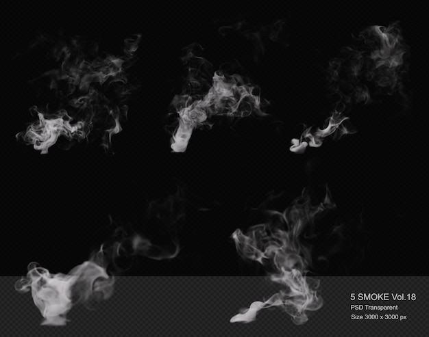 Steam and smoke isolated 3d render