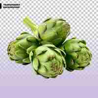 PSD steamed artichokes on transparent background