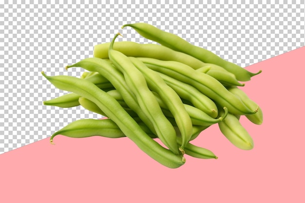 PSD steamed green beans. isolated object, transparent background