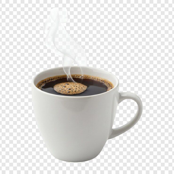 PSD a steaming cup of hot coffee