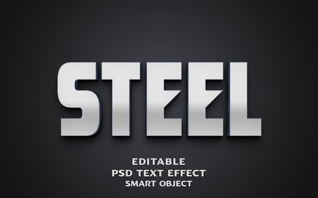 Steel 3d-tekst-effectontwerp