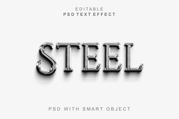 Steel 3d text effect