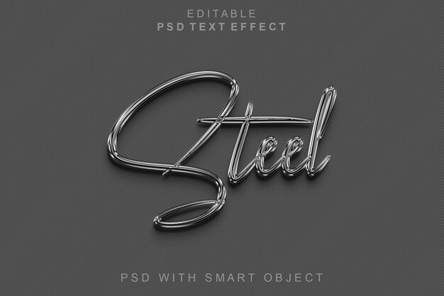 PSD Стиль текста steel 3d