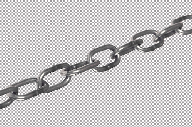 PSD steel chain isolated on white background
