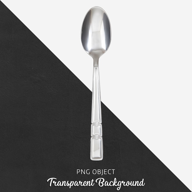 PSD steel dessert spoon on transparent background