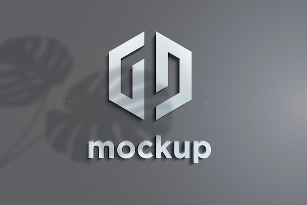 Mockup con logo in acciaio