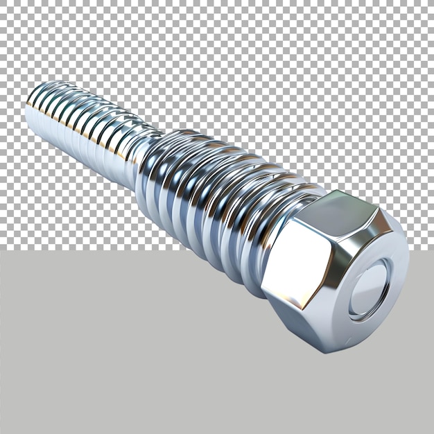 Steel nut bolt on transparent background ai generated