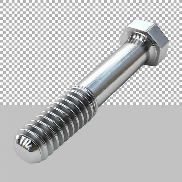 PSD steel nut bolt on transparent background ai generated