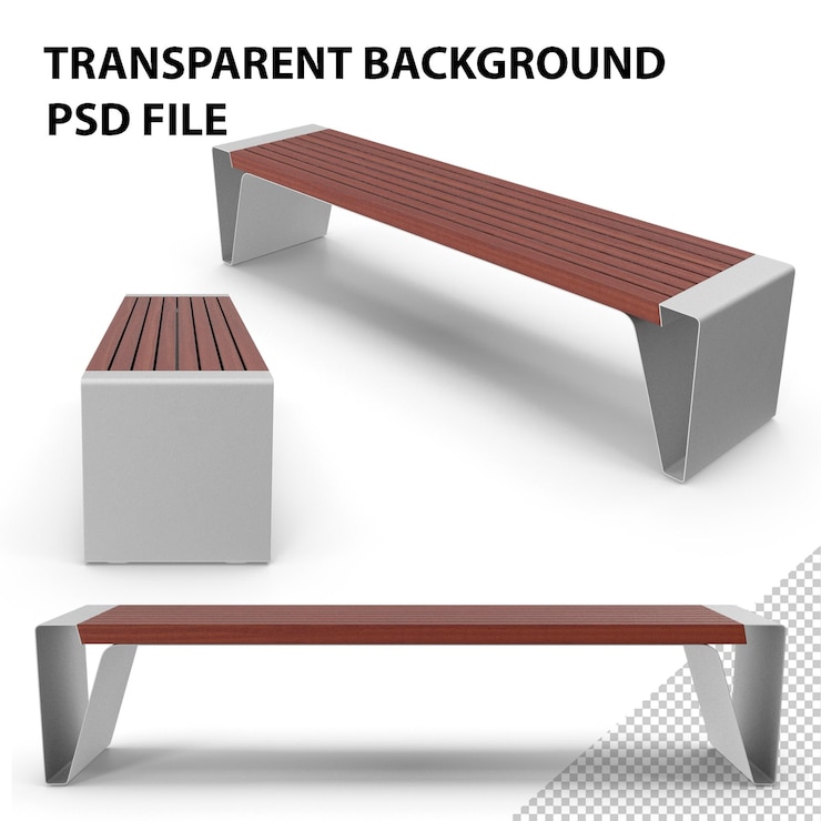 PSD steel park bench png