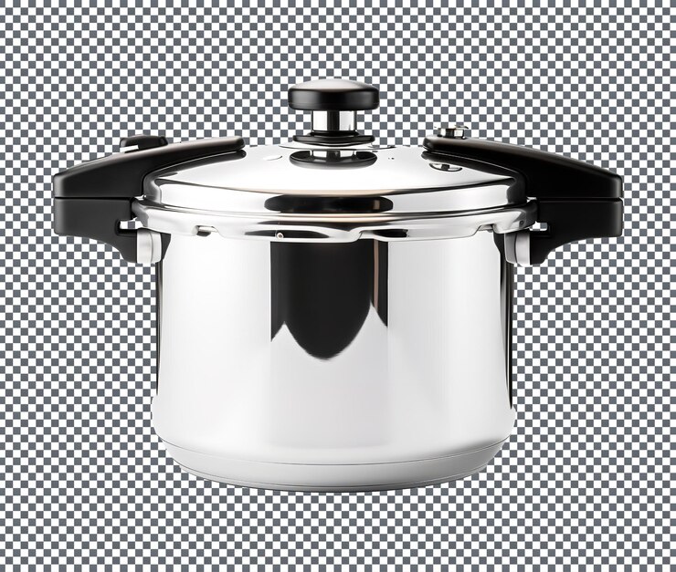 PSD steel pressure coojerisolated on transparent background