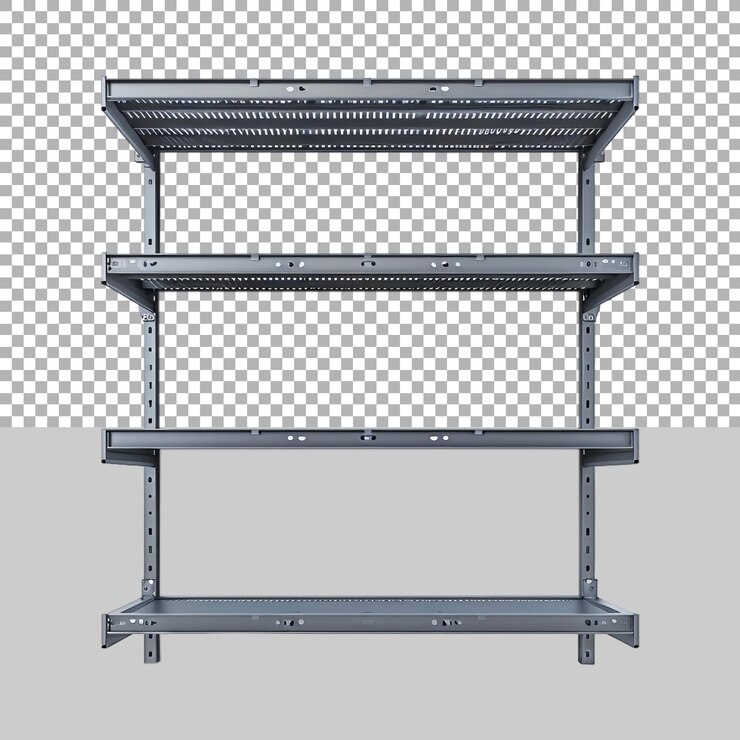 PSD steel rack on transparent background ai generated