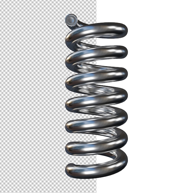 Steel shock spring isolated illustration