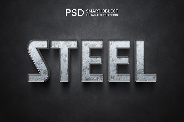 steel text style effect