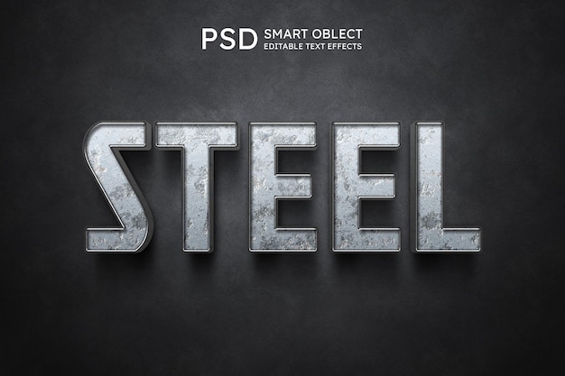 PSD steel text style effect