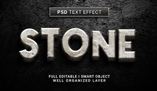 Steen 3d-stijl teksteffect
