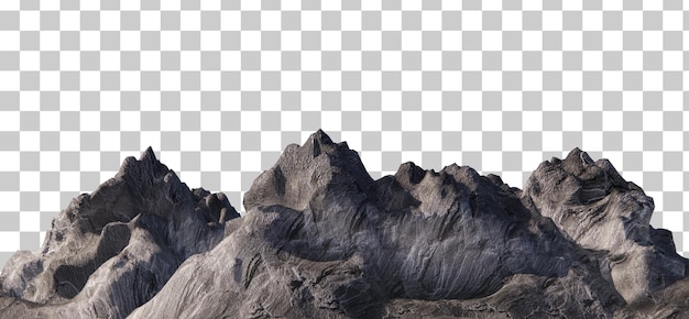 Steen berg cutout landschap scène 3D rendering
