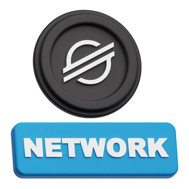 stellar crypto coin 3d icon isolated on the white background