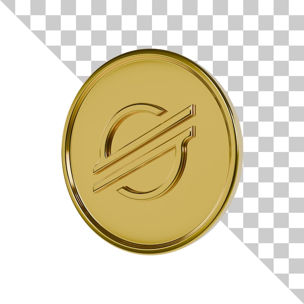 PSD stellar gold coin 3d icon