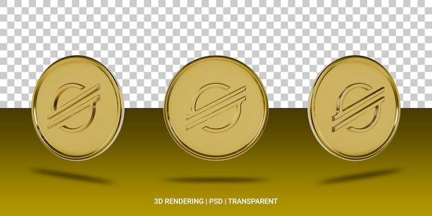 PSD stellar gold coin 3d icon