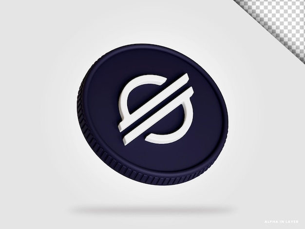 Stellar xlm cryptocurrency coin 3d rendering isolated