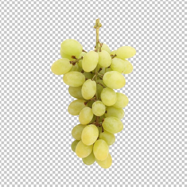 PSD stelletje verse groene druiven geïsoleerde rendering