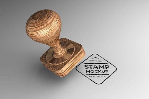 PSD stempel mockup 3d render-sjabloon