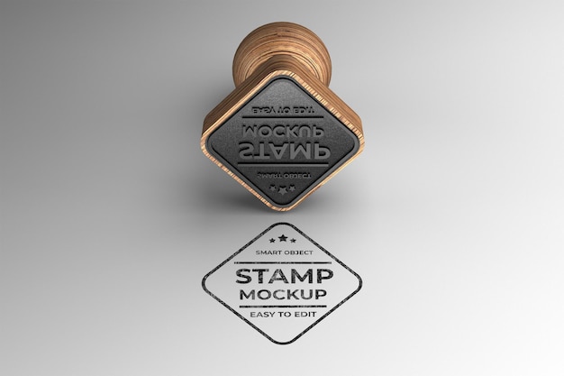 Stempel mockup 3d render-sjabloon