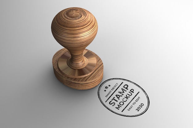 PSD stempel mockup 3d render-sjabloon