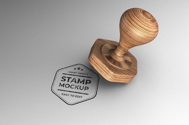 PSD stempel mockup 3d render-sjabloon