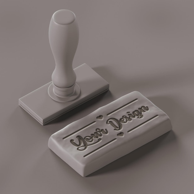 PSD stempel op klei mockup-logo psd