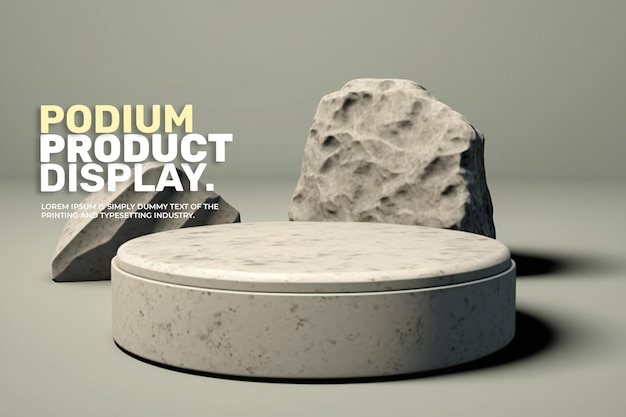 stenen podium podium display mockup voor productpresentatie scène productweergave 3D-rendering