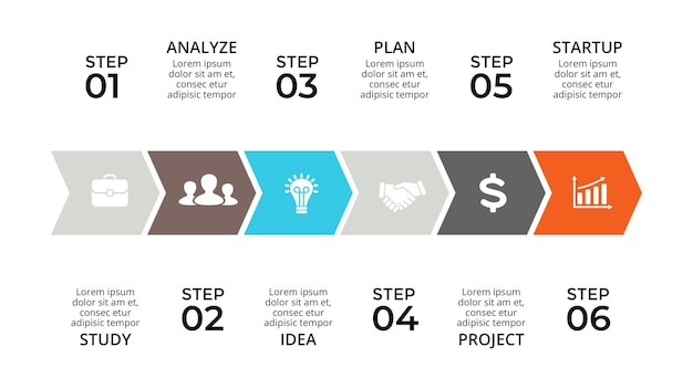 PSD step by step for business infographic template