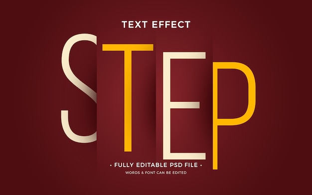 Step text effect