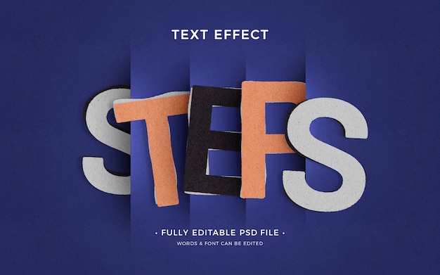 PSD step text effect