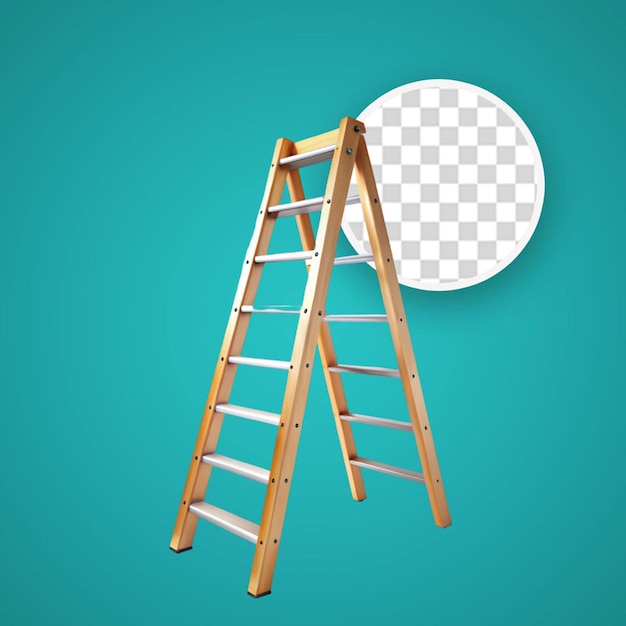 PSD stepladder isolated on transparent background