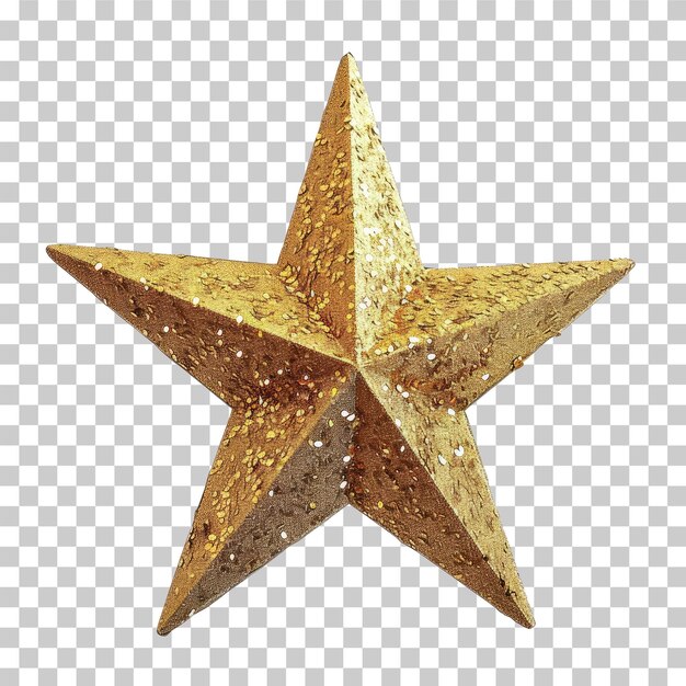 PSD ster in gouden kleur op een doorzichtige achtergrond