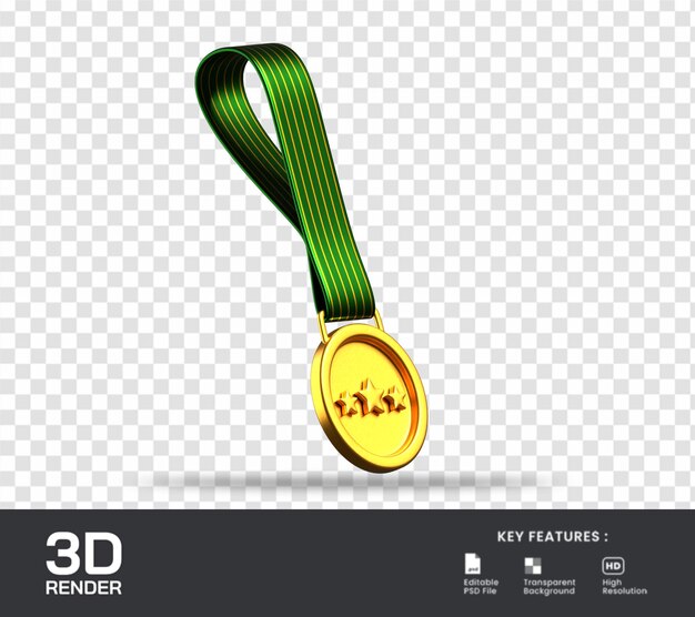 Ster medaille 3d render illustratie