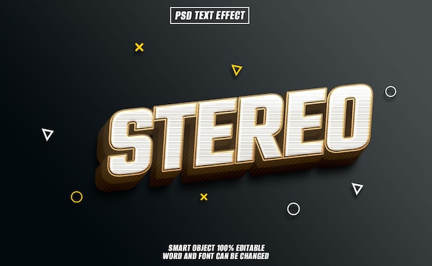 stereo text effect font editable typography 3d text