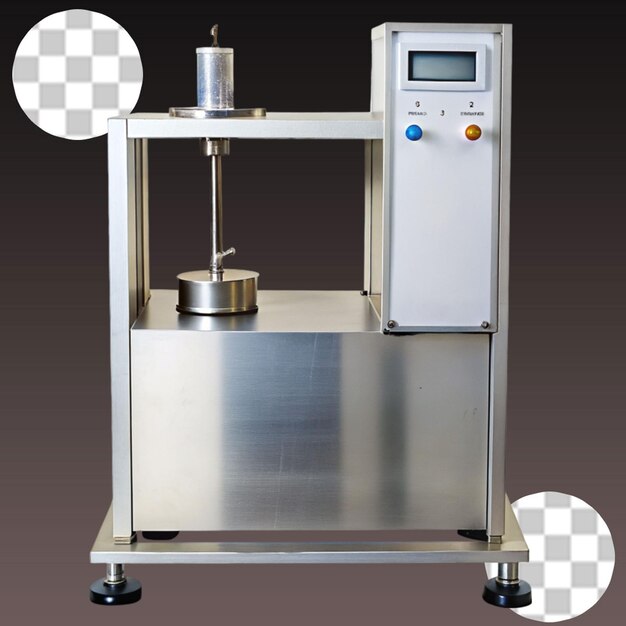 PSD sterile production area with stainless steel machine on transparent background