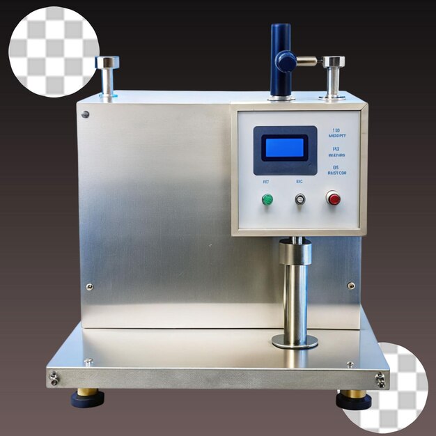 PSD sterile production area with stainless steel machine on transparent background