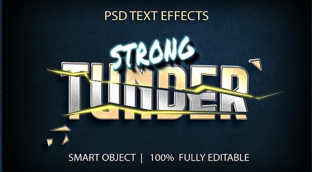 sterk tunder psd-teksteffect