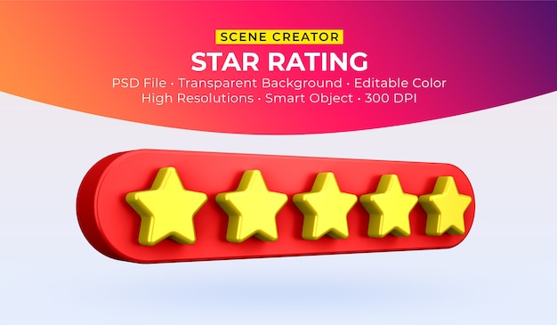 Sterren rating 3d render