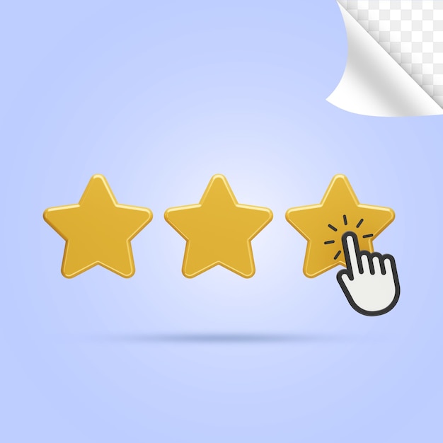 Sterren rating pictogram 3d render