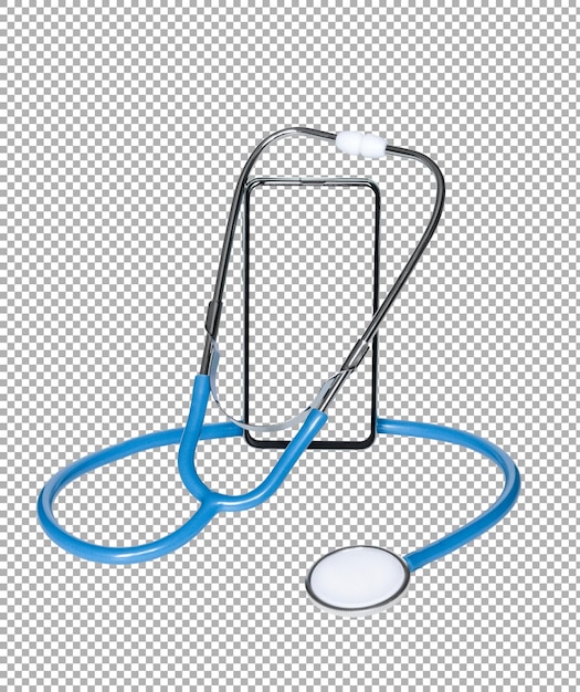PSD stethoscoop en smartphone geïsoleerd medisch concept