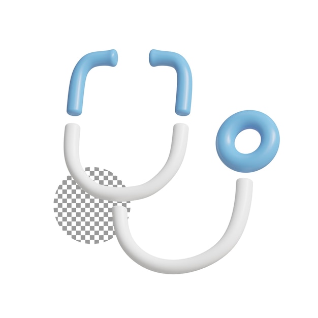 Stethoscoop voor de gezondheidszorg 3d-pictogram transparante achtergrond
