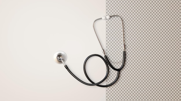 A stethoscope is on a white and black wall