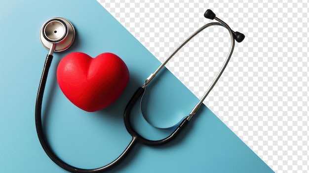 PSD stethoscope and rubber heart health care concept